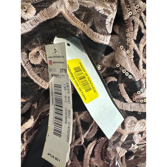 R&M Richards Womens 3-Piece Sequined Embroidered Pantsuit Size 14 Evening New - Picture 8 of 11